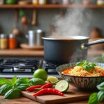 découvrez comment préparer facilement une délicieuse soupe de nouilles thaïlandaise maison avec des ingrédients simples et des étapes rapides. idéale pour un repas sain et savoureux !