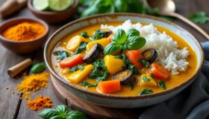 découvrez comment préparer un délicieux curry jaune thaï aux légumes, une recette savoureuse, facile et parfumée pour voyager en thaïlande depuis votre cuisine. idéal pour un repas sain, coloré et plein de saveurs exotiques !