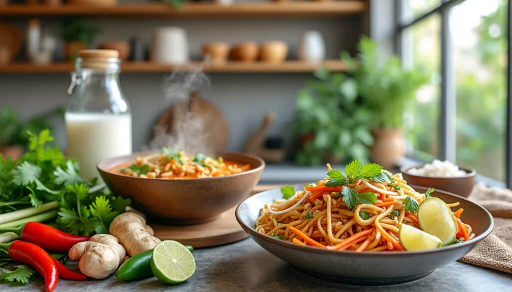 découvrez des recettes thaï adaptées aux femmes enceintes : savoureuses, équilibrées et sécuritaires pour maman et bébé. des idées originales, sans ingrédients à risque, pour une alimentation saine pendant la grossesse.