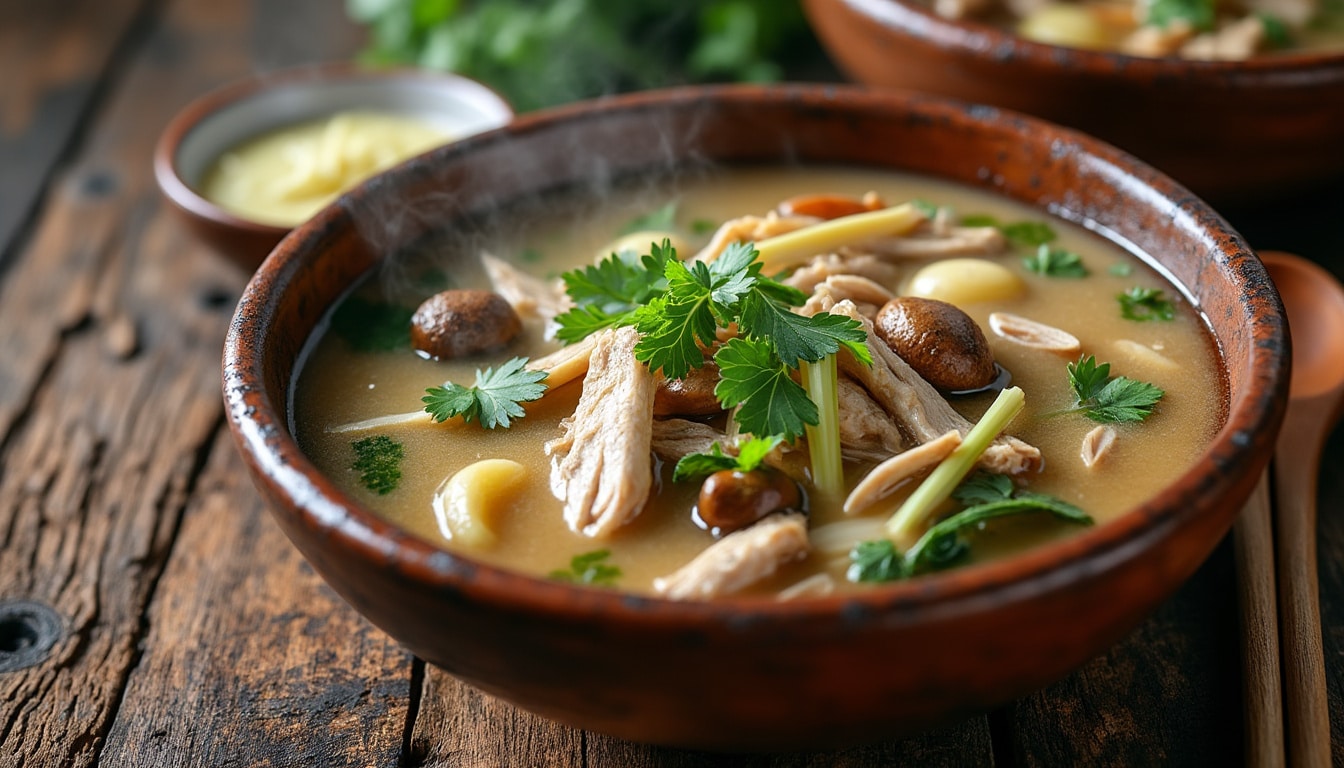 découvrez comment préparer facilement une délicieuse soupe tom kha kai chez vous avec nos astuces et notre recette pas à pas. savourez les saveurs thaïlandaises authentiques à la maison !