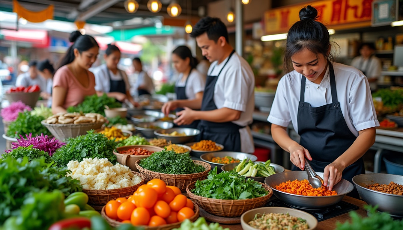 découvrez notre sélection des meilleures écoles de cuisine thaïlandaise pour apprendre à préparer des plats authentiques, encadré par des chefs expérimentés. cours adaptés à tous niveaux et immersion dans la culture culinaire thaïlandaise.