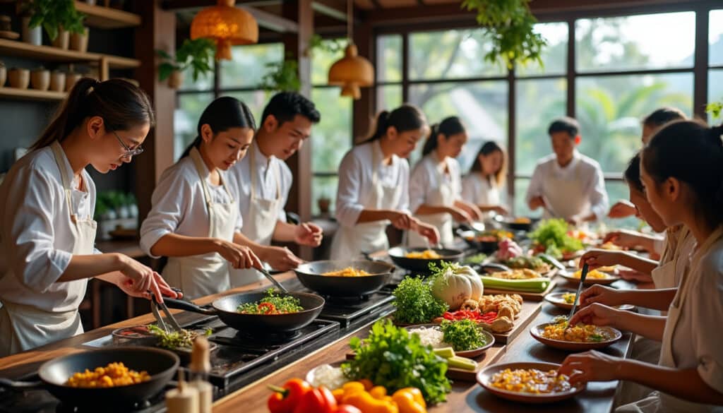 découvrez nos stages culinaires à bangkok pour une immersion totale dans la gastronomie thaïlandaise. apprenez auprès de chefs locaux, explorez les marchés et vivez une expérience unique en cuisine au cœur de la capitale thaïlandaise.
