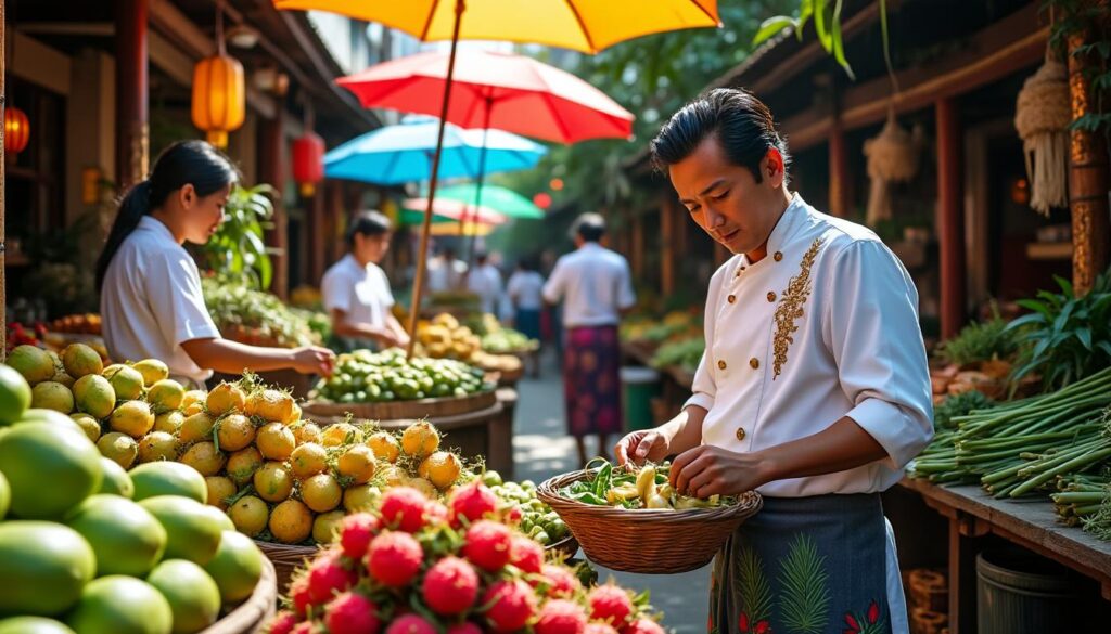 explorez les marchés locaux aux côtés d'un chef thaï expert et découvrez des ingrédients frais et authentiques pour une expérience culinaire unique.
