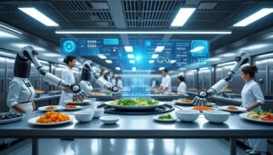 découvrez comment l'automatisation transforme les cuisines industrielles, améliorant efficacité, précision et sécurité dans la préparation des repas à grande échelle.