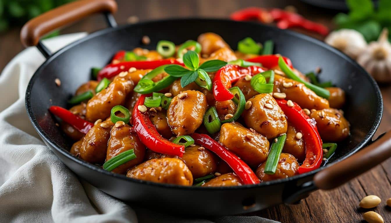 découvrez la recette authentique du gai pad med mamuang, un plat thaïlandais savoureux de poulet sauté aux noix de cajou, idéal pour apporter exotisme et gourmandise à votre table.