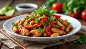 découvrez la recette authentique du gai pad med mamuang, un plat thaïlandais savoureux à base de poulet tendre et de noix de cajou croquantes, parfait pour un repas exotique et rapide.